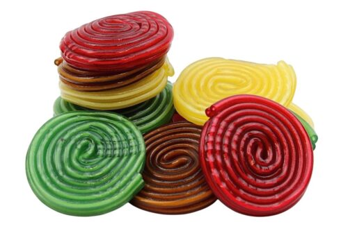 Rotelle frutta colori assortiti gommosi lucidi